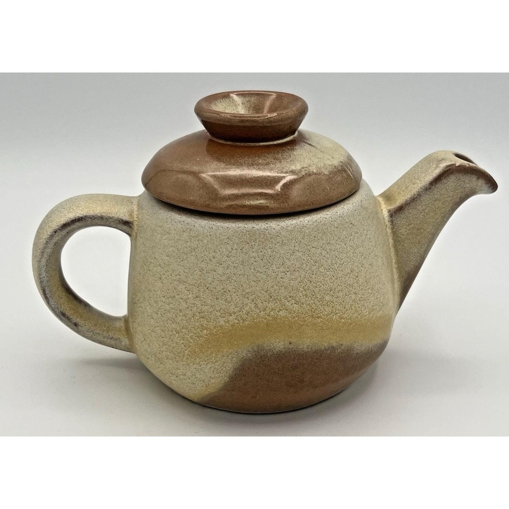 Frankoma Pottery Plainsman Gold Tea Pot Oklahoma Clay 6J Sand Colors Vintage EUC